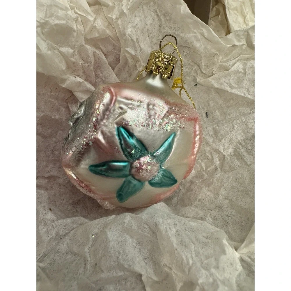 Lauscha Glas‎ Collection Christmas Ornaments VTG Pink Ballerina Hearts Set Of 8